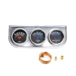 Mechanical 2'' 52mm Chrome Triple Gauge Set Water Temp Oil Pressure AMP Meter - Сурет 6