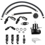 Universal Red Adjustable Fuel Pressure Regulator Kit Oil 0-100psi Gauge -6AN