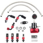 Universal Red Adjustable Fuel Pressure Regulator Kit Oil 0-100psi Gauge -6AN - Ảnh 4