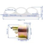 2'' 52mm Mechanical Chrome Triple Gauge Set Water Temp Oil Pressure Volt Meter - Сурет 4