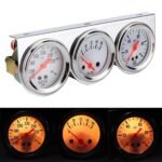 2'' 52mm Mechanical Chrome Triple Gauge Set Water Temp Oil Pressure Volt Meter - Сурет 2