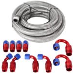 10/16/20FT 6AN CPE Fuel line Hose Braided Nylon Stainless Steel Oil Gas - Сурет 20