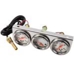 2'' 52mm Mechanical Chrome Triple Gauge Set Water Temp Oil Pressure Volt Meter - Сурет 12
