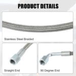 Turbo Oil Feed Line 48" Steel Braided 4AN 90 Degree Straight Hose - Сурет 3