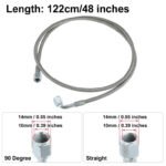 Turbo Oil Feed Line 48" Steel Braided 4AN 90 Degree Straight Hose - Сурет 4