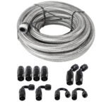 10/16/20FT 6AN CPE Fuel line Hose Braided Nylon Stainless Steel Oil Gas - Сурет 22