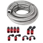10/16/20FT 6AN CPE Fuel line Hose Braided Nylon Stainless Steel Oil Gas - Сурет 21