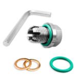 M12.1-1.25 x 15mm Oil Drain Plug Oversize Piggyback, Stainless Steel Self Tapping Oil Pan Thread Repair Kit with O-Ring – Vaizdas 4
