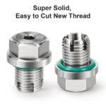 M12.1-1.25 x 15mm Oil Drain Plug Oversize Piggyback, Stainless Steel Self Tapping Oil Pan Thread Repair Kit with O-Ring – Vaizdas 7