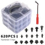 ⁦801Pcs/750Pcs/ 1000Pcs Car Retainer Auto Fasteners Push Trim Plastic Clips Pin Rivet Bumper Kit⁩ - الصورة ⁦20⁩