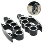 ⁦Black CNC Machined Footpegs for Harley-Davidson Motorcycles⁩ - الصورة ⁦2⁩