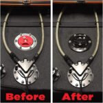 Black Fire-Resistant Gas Tank Filler Cap 150mm with Air Vent - Compatible with Honda CBR, CB Series - Сурет 4