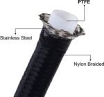 Fuel Hose Oil Gas Line 4AN 6AN 8AN 10AN 12AN Nylon/Stainless Steel PTFE Braided — изображение 3