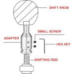 GSTP Car Silver Tone Gear Shift Knob Adapter Fit for Non Threaded Shifter - 圖片 2