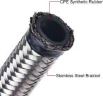 10/16/20FT 6AN CPE Fuel line Hose Braided Nylon Stainless Steel Oil Gas - Сурет 4