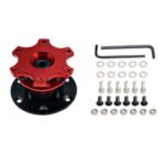 Universal Sports Steering Wheel Quick Release Snap Off Boss Kit Hub Adapter Red - 圖片 5
