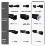 Fuel Hose Oil Gas Line 4AN 6AN 8AN 10AN 12AN Nylon/Stainless Steel PTFE Braided — изображение 8