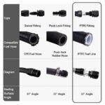 2PCS AN4/AN6/AN8/AN10/AN12 PTFE Hose End Fitting Adapter for PTFE Hose Line Only – Vaizdas 8