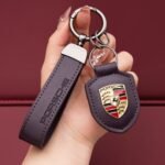 Genuine Leather Porsche Keychain - Ảnh 6
