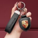 Genuine Leather Porsche Keychain - Ảnh 2