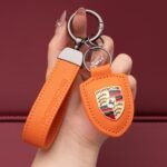 Genuine Leather Porsche Keychain - Ảnh 3