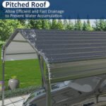 ⁦10x20ft Metal Carport Canopy with Galvanized Gable Roof⁩ - الصورة ⁦8⁩